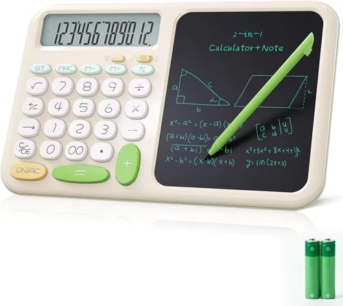Vista 9 de Calculadora de Escritorio con Bloc de Notas LCD Borrable Calculadoras ROATEE Calculadoras Básicas de Escritorio para Escuela Secundaria Calculadora