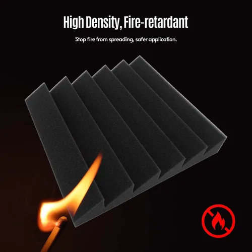 Vista 6 de 12 Pack Acoustic Foam Panels 12 x 12 x 2 Inches High Density Sound Insulation Fire Retardant for Studio KTV Home Theater
