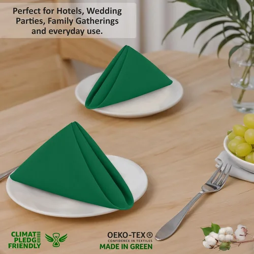 Vista 7 de Ruvanti - Servilletas de tela, paquete de 6, de 45 x 45 centímetros, 100% algodón, lavables, suaves y absorbentes, perfectas para bodas, Navidad