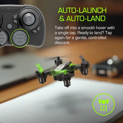 Vista 7 de Sky Viper Dash Nano Performance RC Drone, vuelo rápido y seguro en interiores, batería recargable