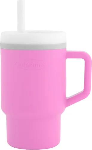 Vista 12 de Infantino Mi primer vaso, taza de silicona con pajita y asa, vaso de bebé resistente a derrames para llevar, botella de transición libre de BPA