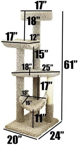 Vista 2 de New Cat Condos 140002-Neutral Multi Nivel Grande Gimnasio Gato Árbol para Gatos