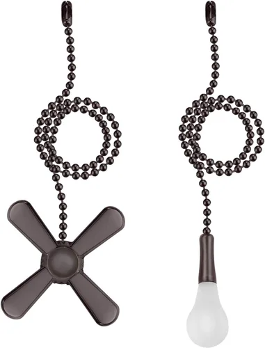 Vista 9 de Extensor de cadena para ventilador de techo, extra largo con bombilla decorativa de vidrio esmerilado y cable de ventilador, se adapta a todos