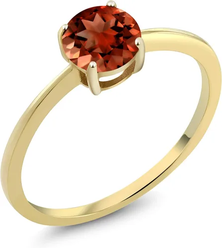 Vista 10 de Gem Stone King Anillo de compromiso solitario con piedra preciosa de oro amarillo de 10 quilates Redondo de 0.236 in Anillo de compromiso