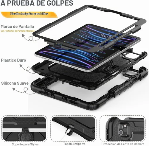 Vista 7 de HXCASEAC Funda para iPad Pro de 11 pulgadas (2022/2021/2020/2018) a prueba