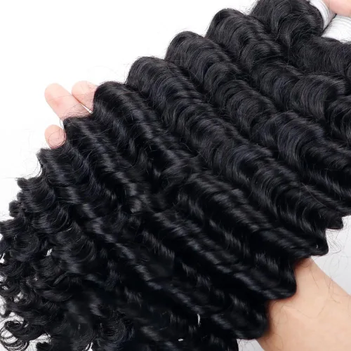 Vista 7 de Cabello humano bohemio, cabello trenzado, 16 pulgadas, 3.53 onzas #1B