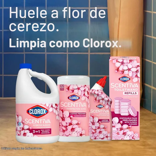 Vista 9 de Clorox Scentiva ToiletWand - Recambios de Cherry Blossom y Peach, 10