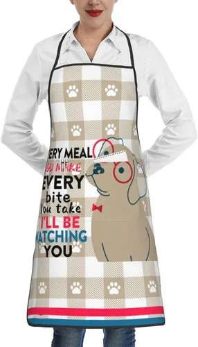 Vista 13 de Delantales con babero para mujeres y hombres, delantal de cocina con bolsillos para cocina, parrilla, barbacoa, pintura, jardinería