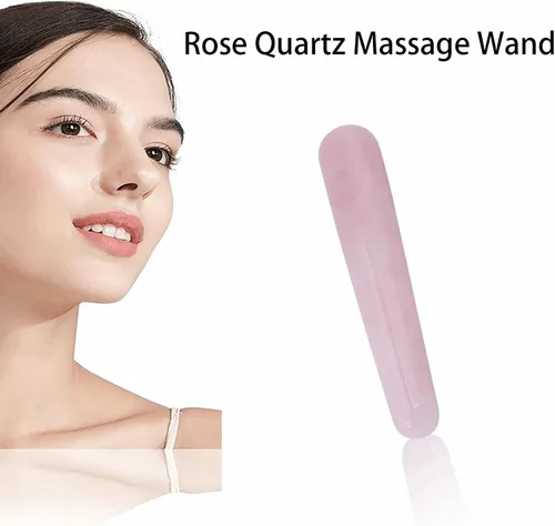 Vista 4 de Varita de masaje de piedra, varita de masaje de cristal, 3.93 pulgadas de cuarzo natural, varita de masaje facial, herramienta de masaje de palo