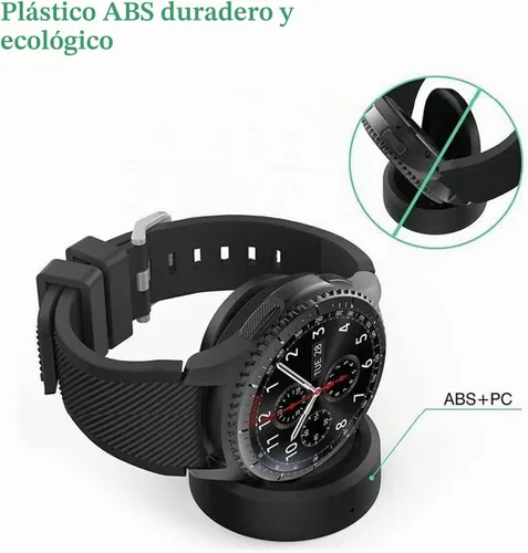 Vista 5 de Cargador de reloj para Samsung Gear S2, base de carga con cable de carga micro USB, para Smausng Gear S3 S2 Classic, S3 Frontier, S4 Smart Watch