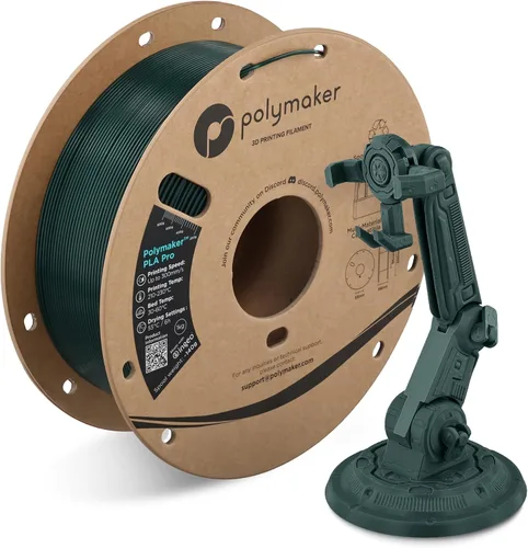 Vista 17 de Polymaker PLA Pro Filament 1.75mm 1KG Black, High-Impact Resistance Tough, High Speed Up to 300mm/s, Clean Surface, Low-Warp, Easy to Print on
