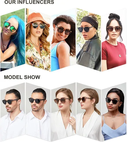 Vista 3 de SOJOS Retro Round Polarized Sunglasses for Women Men Classic Vintage Sunnies SJ2069