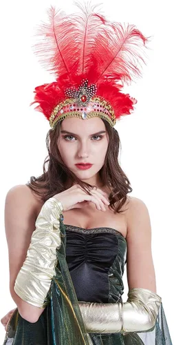 Vista 5 de PICTURESQUE Carnival Feather Headpiece Showgirl Headband