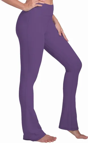 Vista 8 de Sunzel Butterflycra - Mini leggings acampanados de cintura alta para mujer, control de abdomen, pantalones de yoga casuales para yoga