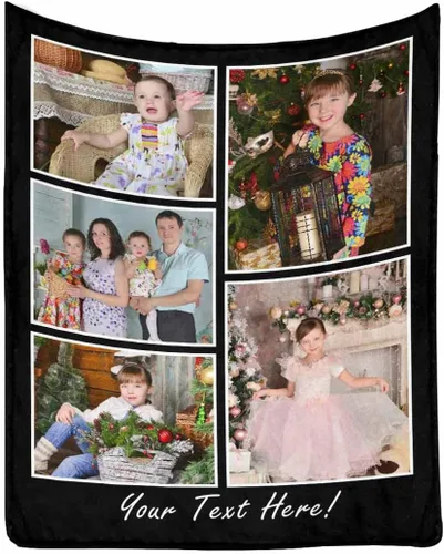 Vista 20 de MyPupSocks Manta de fotos personalizada para la familia, manta personalizada con 10 fotos y texto para mejores amigos, personaliza tus propias fotos