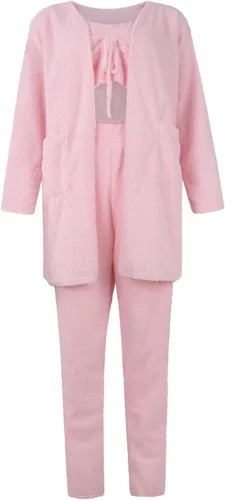 Vista 5 de RMXEi - Traje de pijama de 2 piezas para mujer, estilo casual, color liso, con cordón