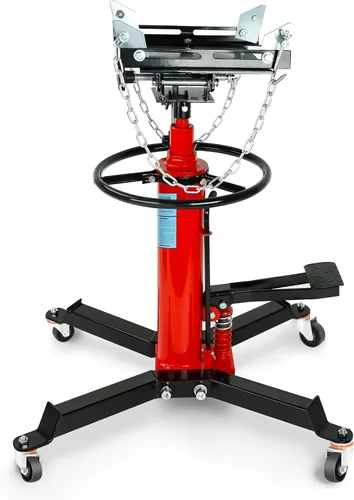 Vista 8 de gato de transmisión de 1600 lb, gato telescópico hidráulico de elevación alta, telescópico de 2 etapas ajustable con pedal de pie y ruedas Azul
