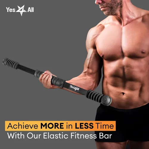 Vista 7 de Yes4All Flex Bar, Elastic Fitness Bars with Strong Fiberglass & TPE Material, 2in1 Functional Exercise Bar, 9.5 inch Comfortable Grip, High
