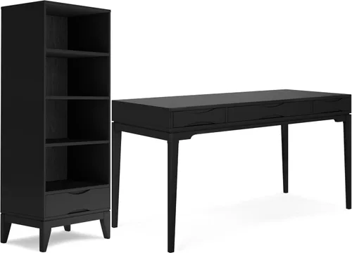 Vista 13 de SIMPLIHOME Harper 48" Wide Solid Wood Writing Desk in Black