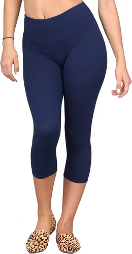 Vista 35 de Lildy - Leggings súper suaves lisas e impresas para mujer, elásticas sin transparencias Rayas negras y rojas/paquete de dos negras