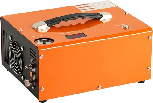 Vista 9 de Compresor de aire PCP 4500Psi/30Mpa, bomba de llenado rápido sin aceite de 300 W con apagado automático, doble potencia 12 V CC y 110 V CA