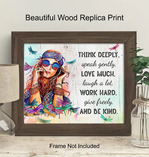 Vista 2 de YELLOWBIRD ART & DESIGN Inspiration - Decoración boho-chic - Arte de pared hippie - Carteles inspiradores para mujeres - Regalos motivacionales
