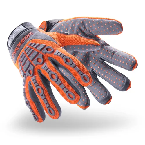 Vista 17 de HexArmor Chrome SLT® Series 4067 Leather Work Gloves, Large Resistente a los cortes, protección contra impactos 4067 Cuero Blanco y Naranja Impact