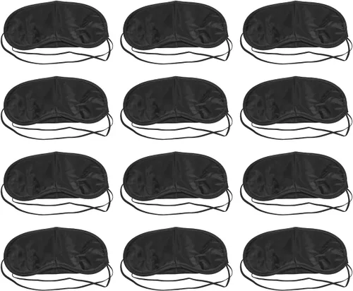 Vista 2 de Shapenty Máscara negra para ojos vendados, juego de viaje para siesta y ayuda para dormir, guía de luz para relajarse por la noche, cubierta