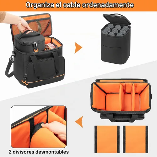 Vista 3 de PGmoon Estuche de micrófono inalámbrico de 9 ranuras, bolsa de micrófono