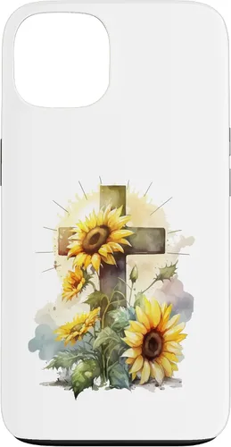 Vista 7 de Faith Christian Cross Watercolor Sunflower Flowers Case for iPhone 17