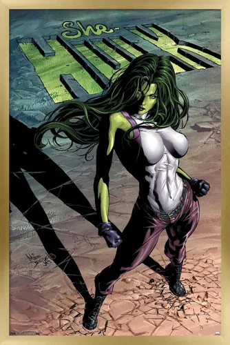 Vista 18 de Trends International Marvel Comics She-Hulk - Póster de pared #29 de She-Hulk, 14.725 x 22.375 pulgadas, versión enmarcada de madera de granero