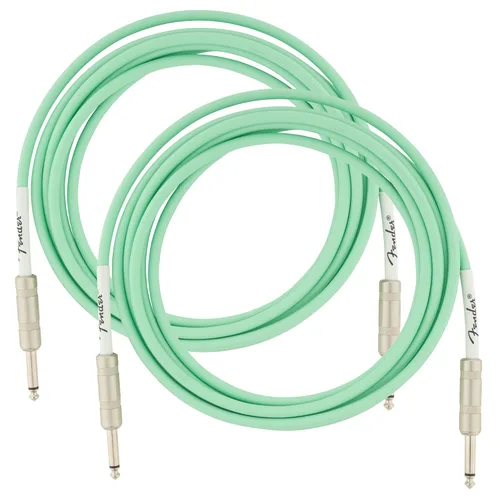 Vista 26 de Fender Cable de instrumentos de lujo de 10 pies, ángulo recto, tweed negro, paquete de 2