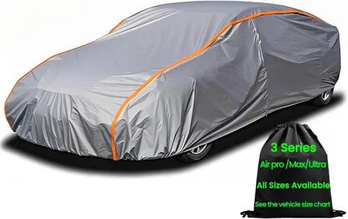 Vista 6 de Funda impermeable para automóvil deportivo, súper ligera, para todo tipo de clima, resistente a los rayos UV y a los arañazos, con cremallera