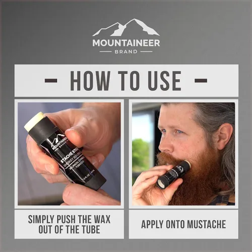 Vista 7 de Mountaineer Brand Stache Stick Aroma de Apalachia Hecho con ingredientes naturales West Virginia Firme y duradero Cera de bigote