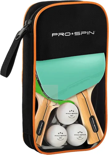 Vista 2 de PRO-SPIN Palas de Ping Pong - Set de alto rendimiento con raquetas de tenis de mesa premium, pelotas de ping pong de 3 estrellas, estuche