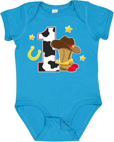 Vista 20 de inktastic Body de bebé de vaquero para cumpleaños de 1 año con botas de vaquero