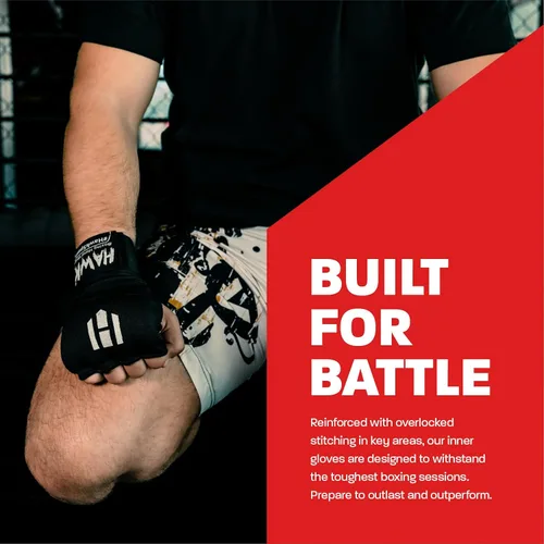 Vista 5 de Hawk Guantes Interiores Acolchados de Entrenamiento con Gel Vendas Elásticas para las Manos para Guantes de Boxeo Vendas Rápidas Hombres y Mujeres