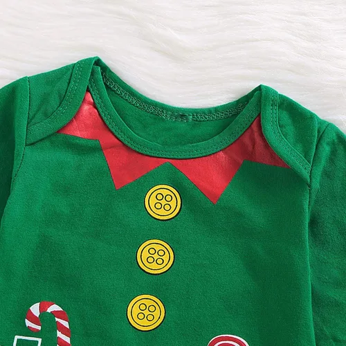 Vista 4 de Happidoo 3 piezas de traje de Navidad de elfo de manga larga con sombrero