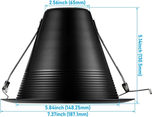 Vista 2 de TORCHSTAR Paquete de 6 luces empotrables de 6 pulgadas con bridas Negro