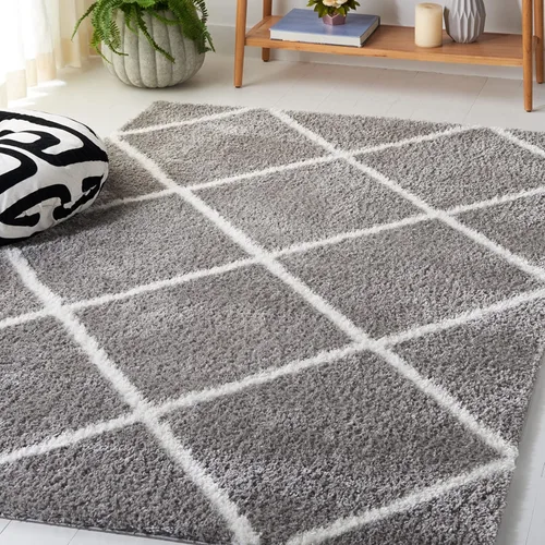 Vista 44 de SAFAVIEH Tahoe Shag Collection - Alfombra para pasillo, 2 x 9 pies, diseño de enrejado, no desprende pelusa y de fácil cuidado, 1.2 pulgadas