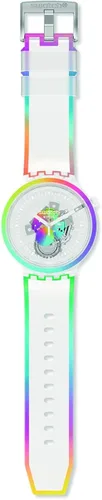 Vista 2 de Swatch Big Bold Correa de silicona de cuarzo lacado transparente 16 relojes casuales modelo SO27E107 Transparente