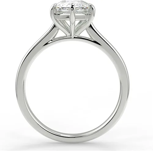 Vista 2 de WSX - Anillo de compromiso de oro de 10/14/18 quilates de 2 quilates para mujer, diseño de lágrima personalizada, moissanita, promesa de boda