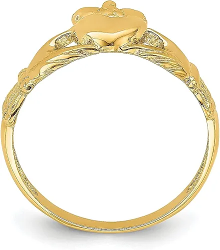 Vista 2 de Anillo Claddagh de oro amarillo de 14 quilates, joyería fina celta para mujer, regalos para ella, Oro, amarillo, oro amarillo