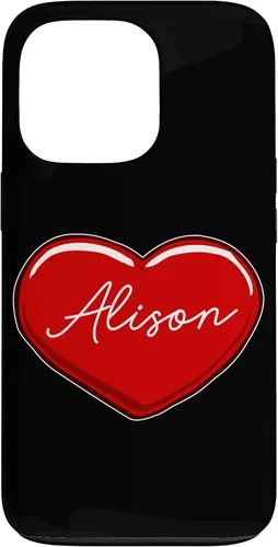 Vista 10 de iPhone 16 Hand Drawn Heart Alison - First Name Hearts I Love Alison Case