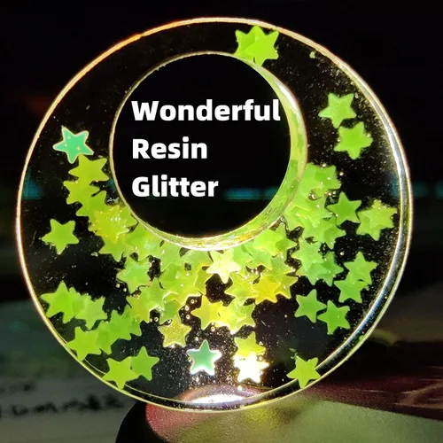 Vista 6 de Sourcingbay Brillo holográfico de estrella de 0.118 in, 0.35 oz, oro láser Dorado