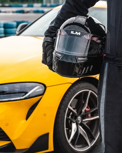 Vista 6 de ILM Snell SA2020 Casco de carreras de auto de cara completa con fibra de vidrio ligera para hombres y mujeres adultos Modelo 890