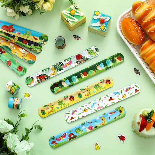Vista 2 de Serencatcher 48pcs Slap Bracelets Party Favors for Birthday Baby Shower Party Supplies Gifts