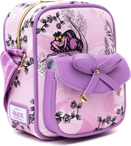 Vista 3 de Wondapop Disney Alicia en el país de las maravillas Cheshire Cat Luxe - Bolso cruzado de 8 pulgadas, Púrpura