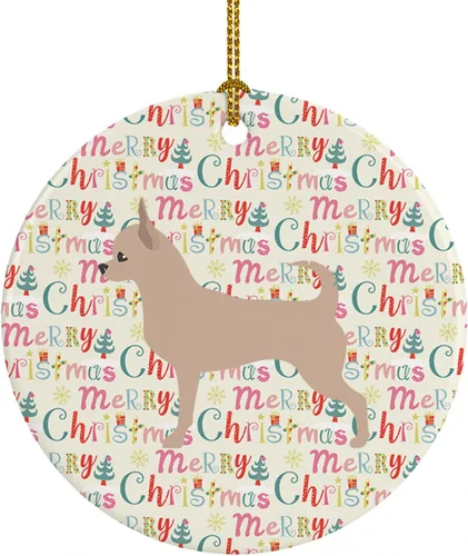 Vista 52 de Caroline's Treasures Affenpinscher - Adorno de cerámica con texto en inglés "Merry Christmas", multicolor para colgar en el árbol de Navidad