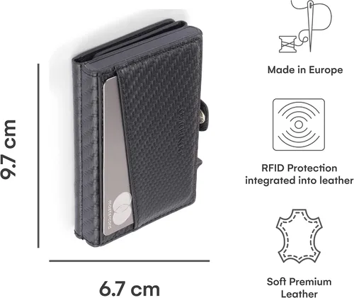 Vista 5 de DONBOLSO Cartera Flip I Slim Wallet con Flip Case I Tarjetero para hasta 10 tarjetas